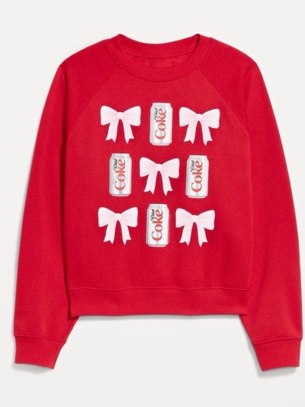 Old Navy Red Crewneck Sweatshirt, Diet Coke and Bows